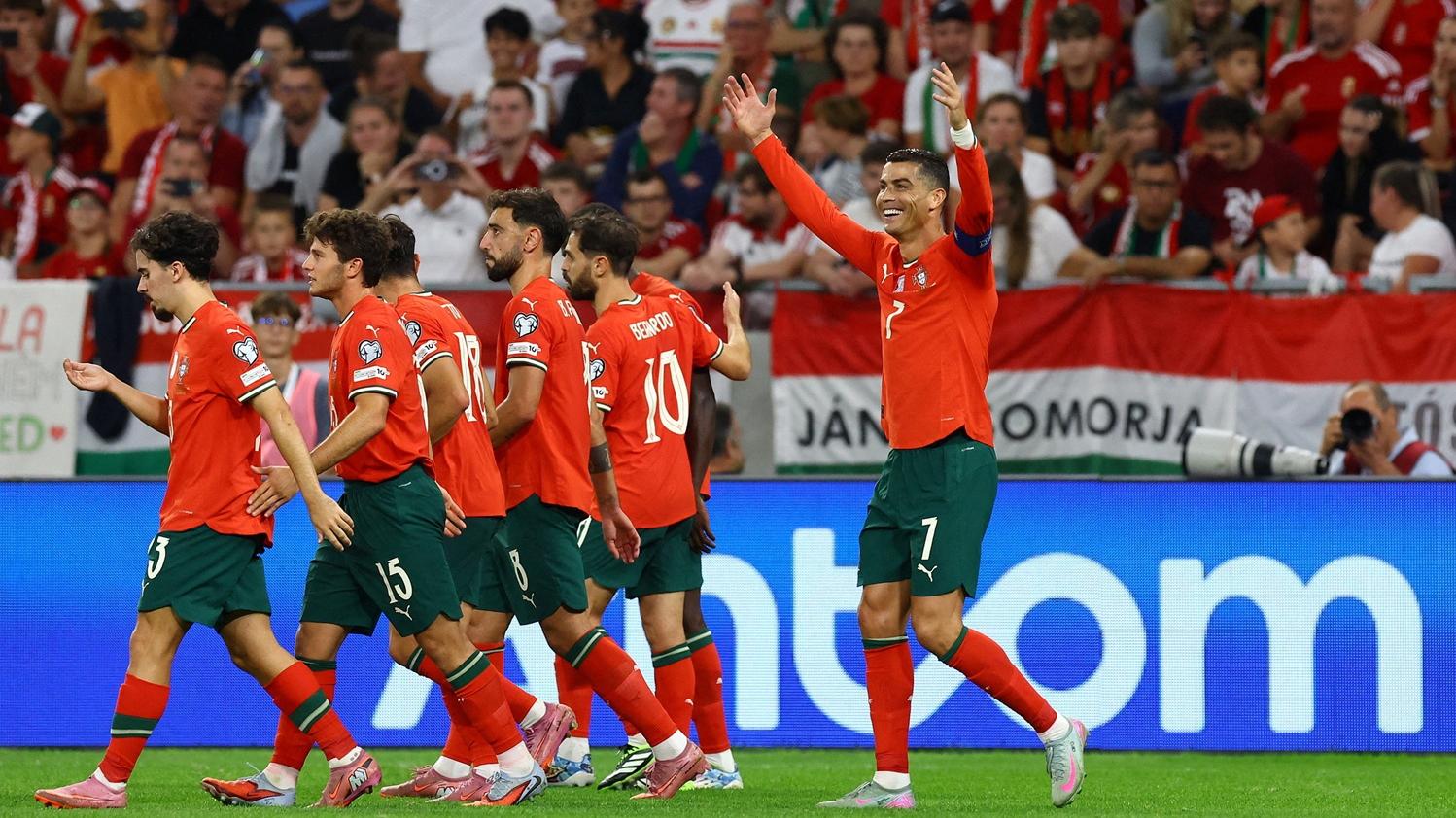 C朗帶領葡萄牙在外圍賽擊敗匈牙利。(路透社)