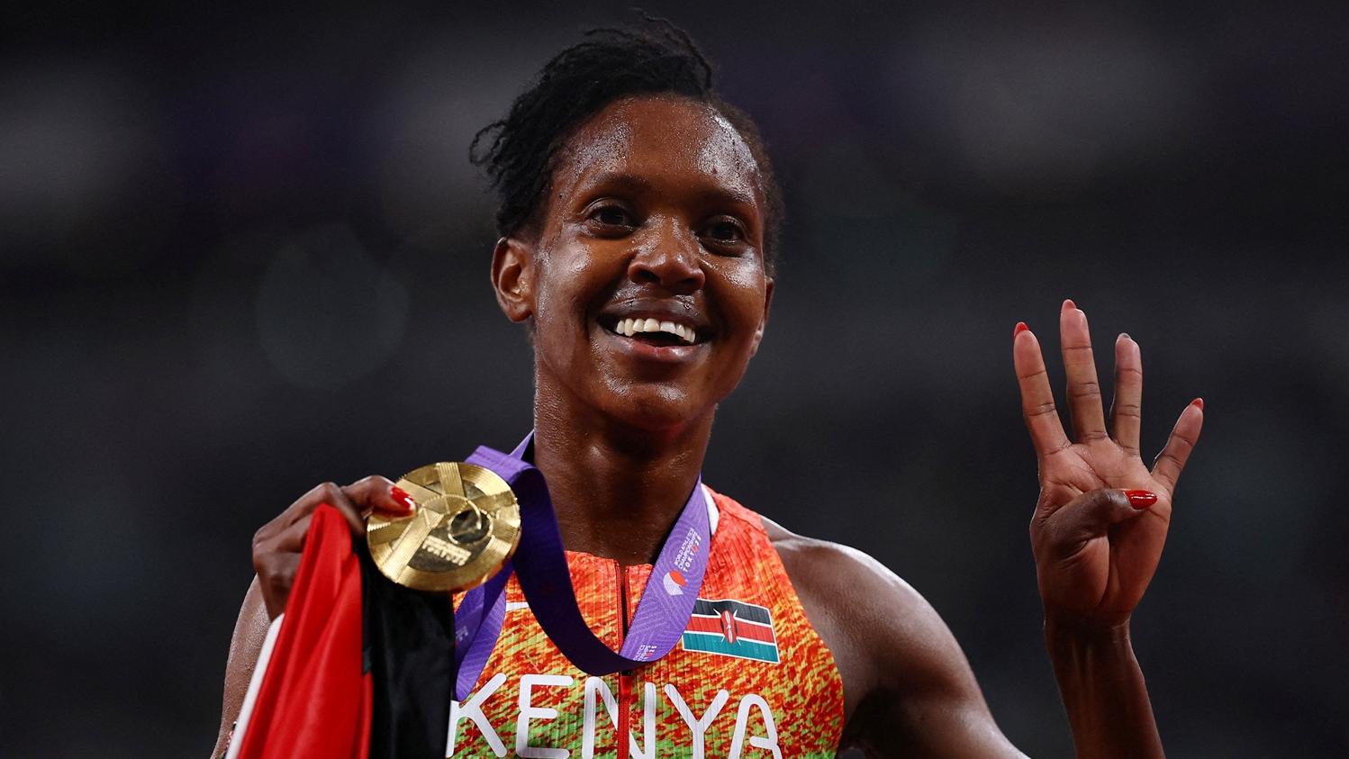 肯雅的基皮耶貢追平歷史，4度在世錦賽奪冠。(路透社)