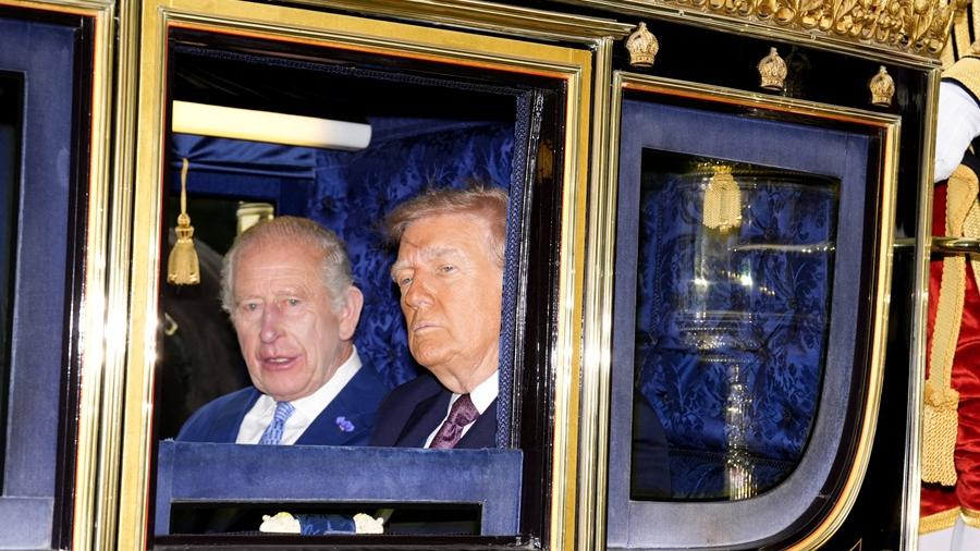 特朗普訪英｜英王溫莎堡隆重歡迎特朗普 倫敦示威抗議到訪