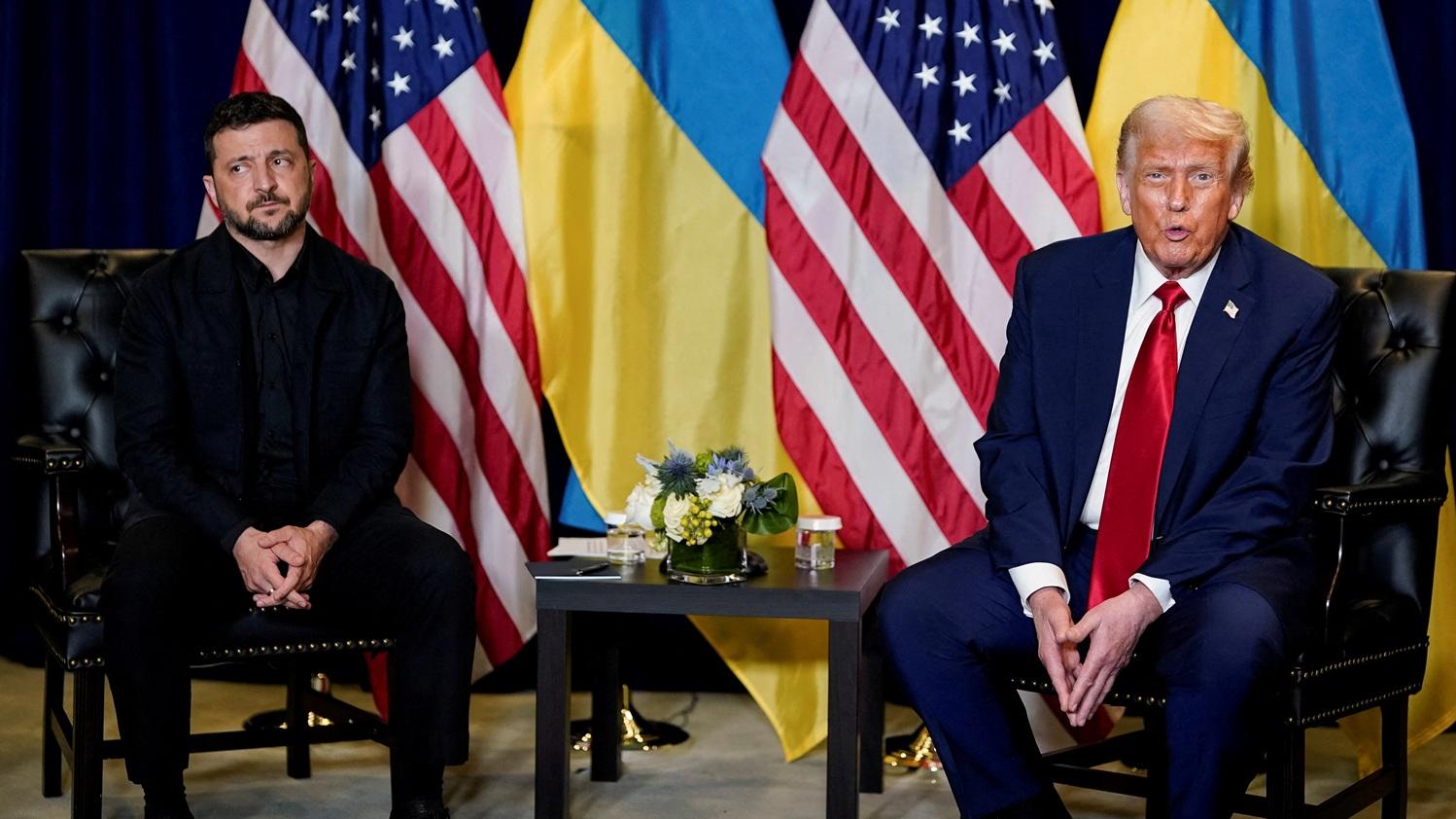 特朗普與澤連斯基在聯合國大會後會面。(路透社)