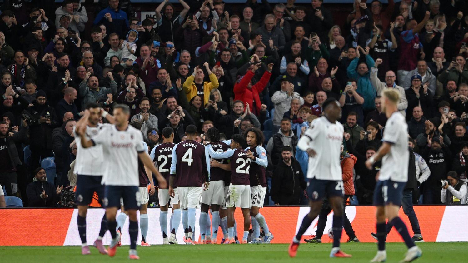 阿士東維拉擊敗博洛尼亞，開季至今首次贏波。(路透社)