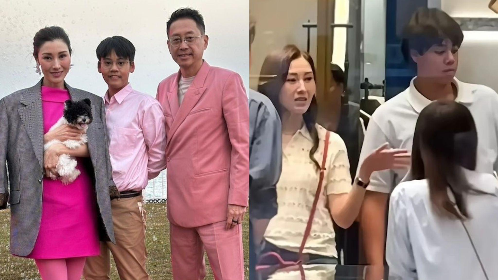 李嘉欣被直擊孖14歲仔仔行名店 身高目測1.8米高過阿媽