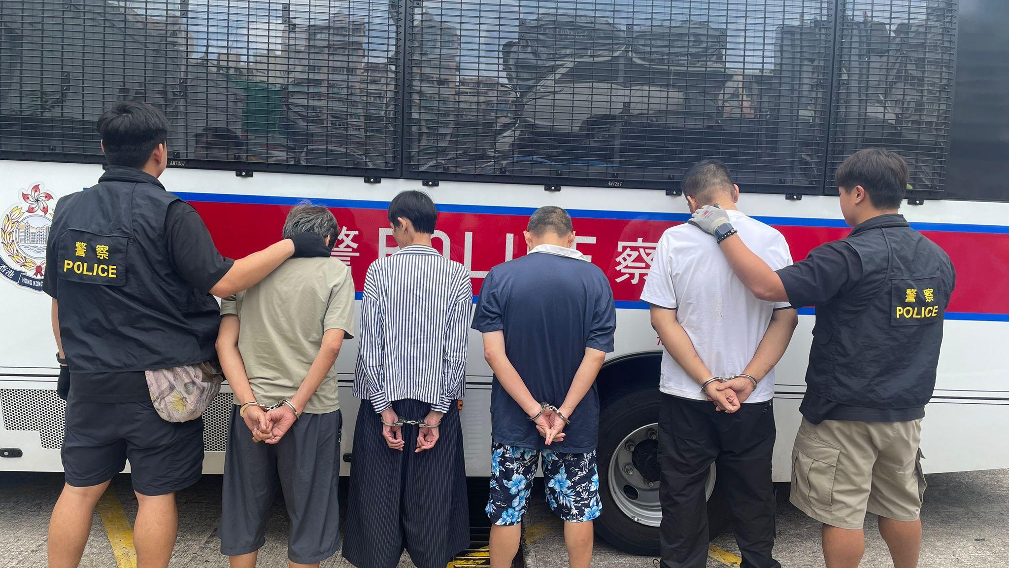 警方旺角搗破毒窟 檢5500元毒品 5男女被捕(警方圖片)