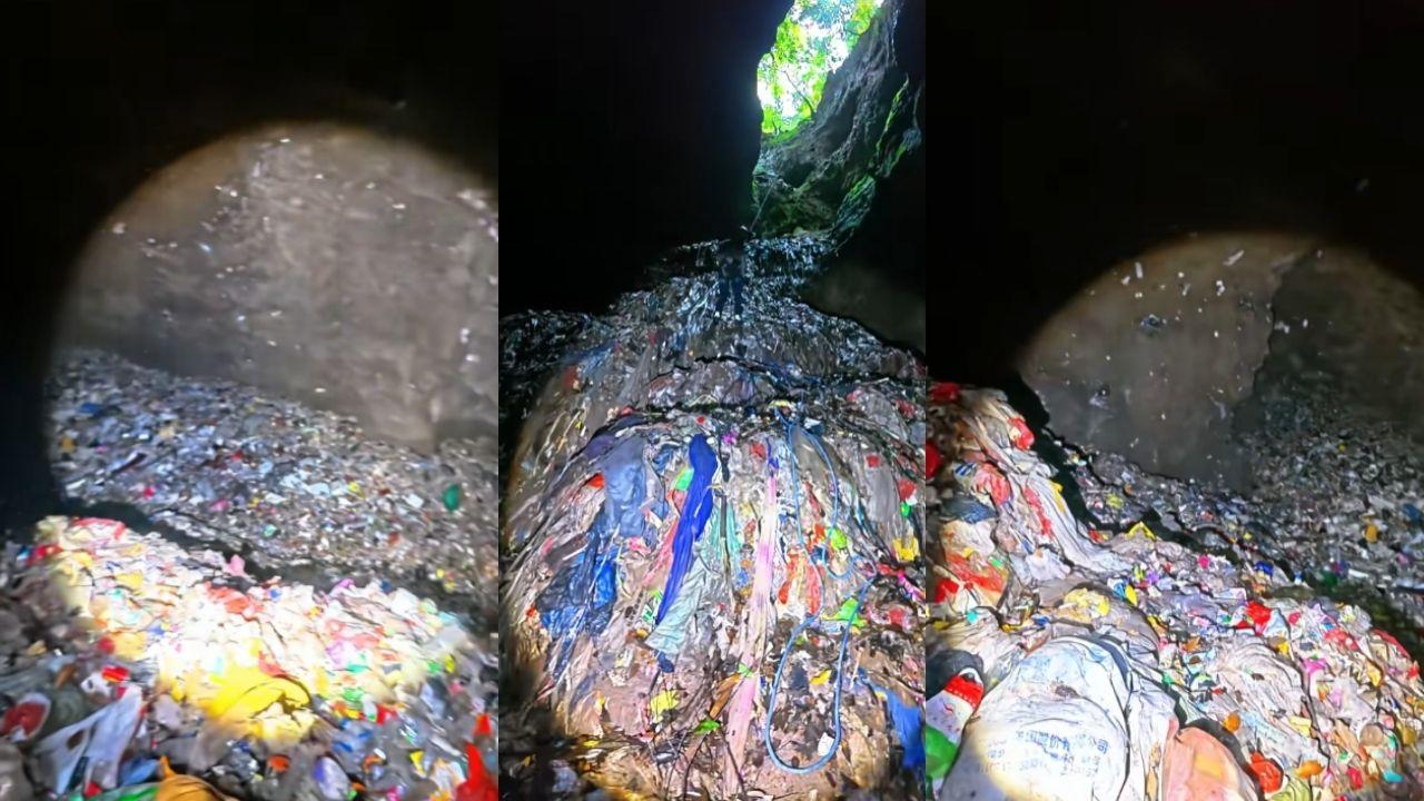 貴州天然溶洞淪垃圾場　垃圾堆10層樓高官方急清運