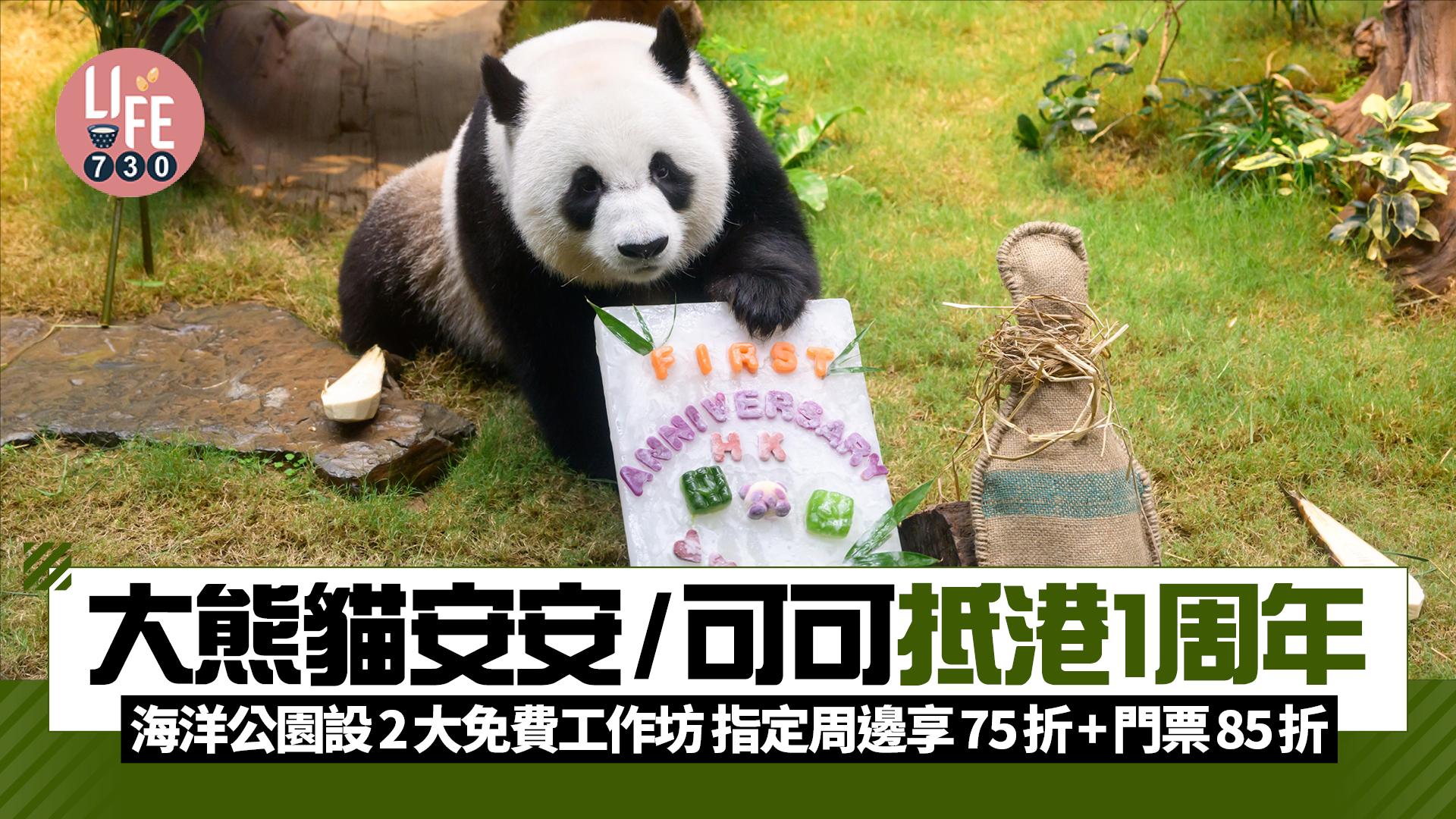 大熊貓安安/可可抵港1周年 海洋公園設2大免費工作坊 指定周邊享75折+門票85折大熊貓安安/可可抵港1周年 海洋公園設2大免費工作坊 指定周邊享75折+門票85折