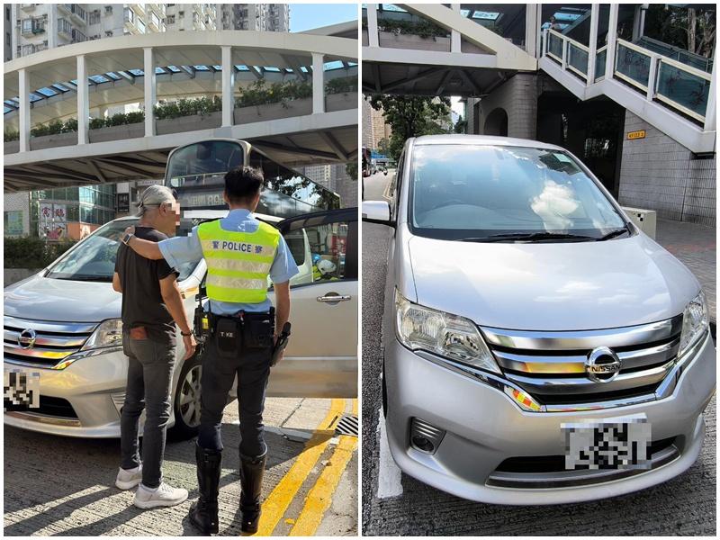 警龍翔道截私家車，揭68歲男司機停牌間駕駛被捕。(警方圖片)