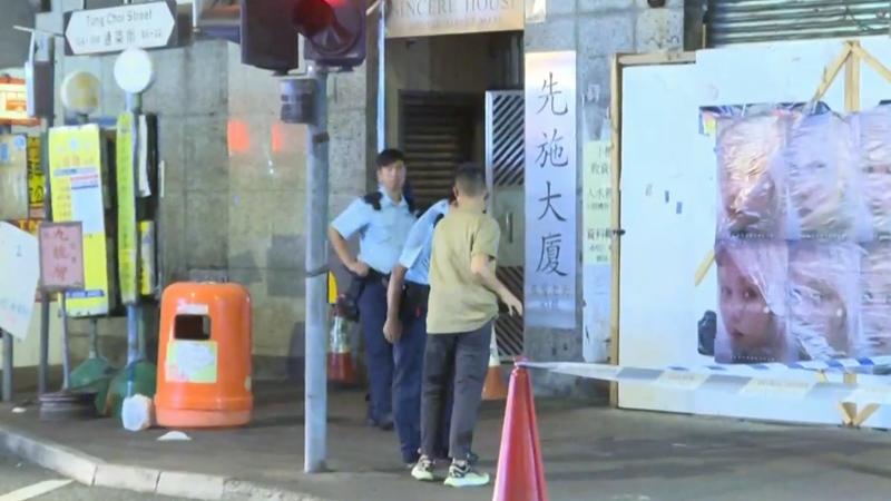 旺角劏房爆噪音衝突，男住戶鎅刀襲鄰居後自首。(有線新聞截圖)