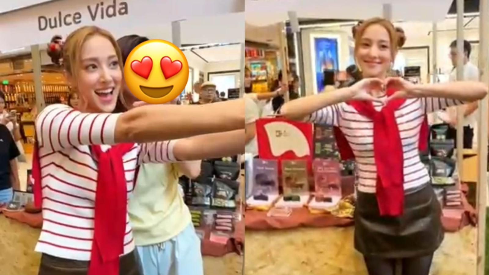 陳凱琳擺檔sell月餅 春麗頭黑絲上陣任影唔嬲谷銷量