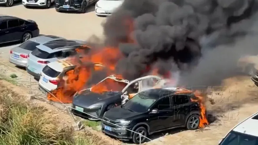 內地電動車入手一個月即自燃　7車遭殃燒剩骨架