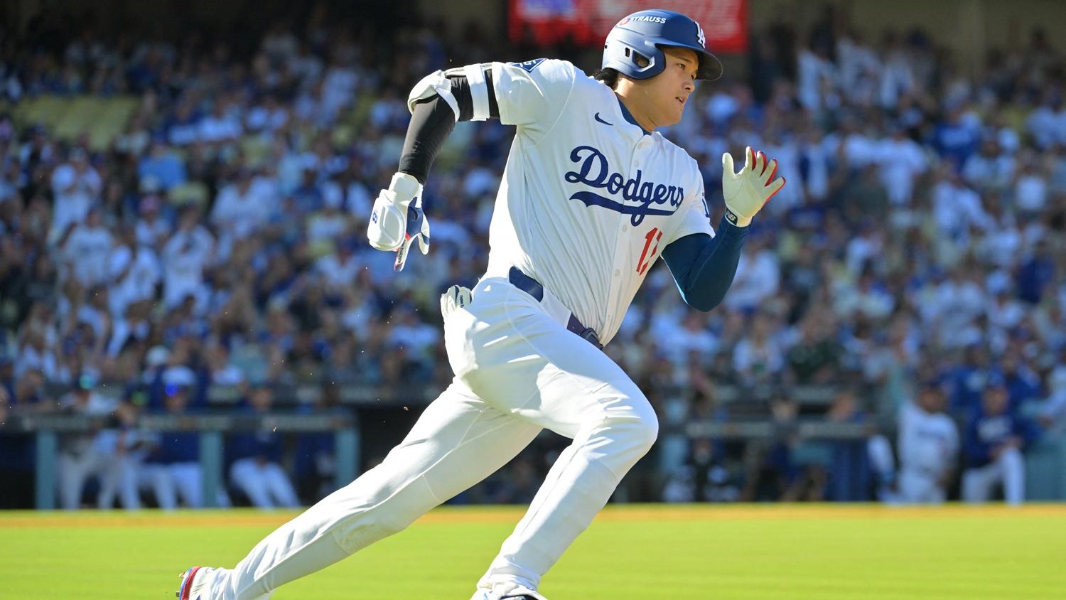大谷翔平在國家聯盟冠軍賽，為道奇領先場數3:0。(路透社)