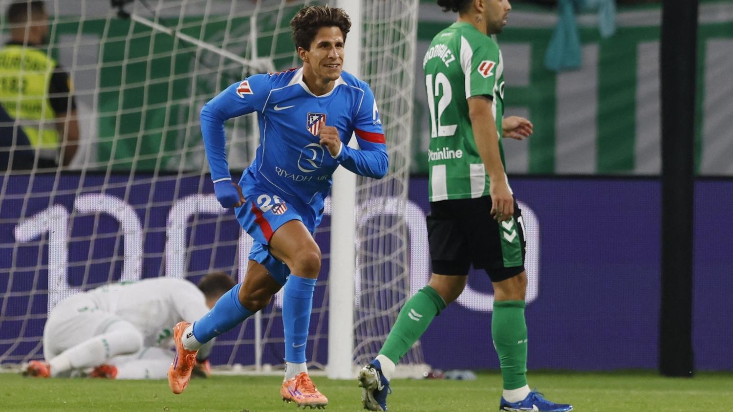 古利亞奴施蒙尼為馬德里體育會打開紀錄，球隊終以2:0擊敗貝迪斯。(路透社)