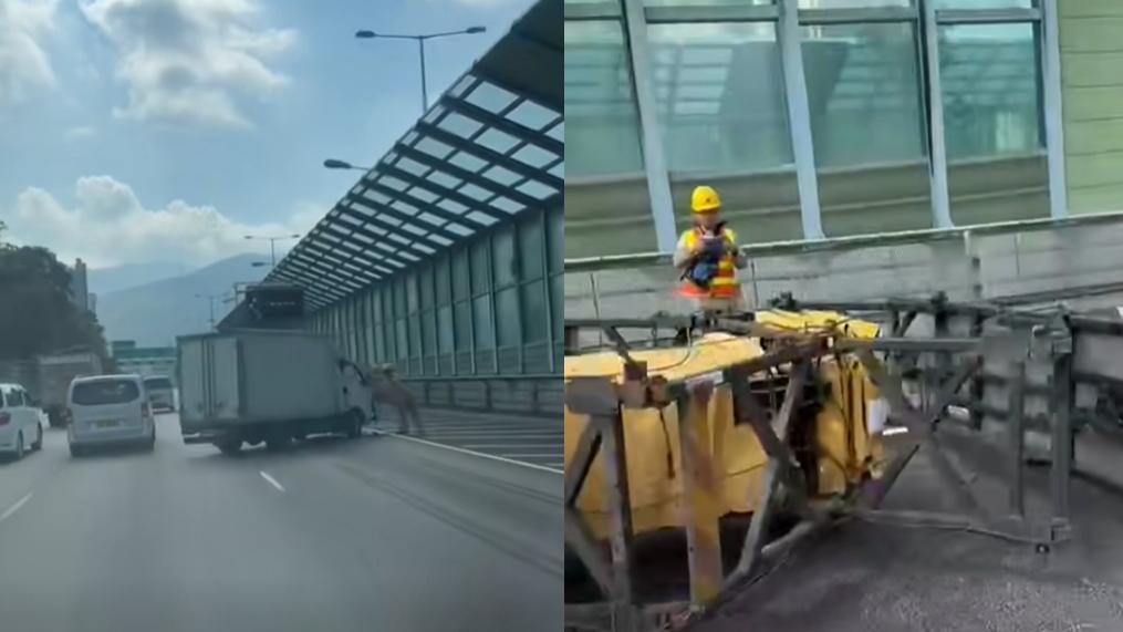 吐露港公路發生車禍。（fb「車cam L（香港群組）」圖片）