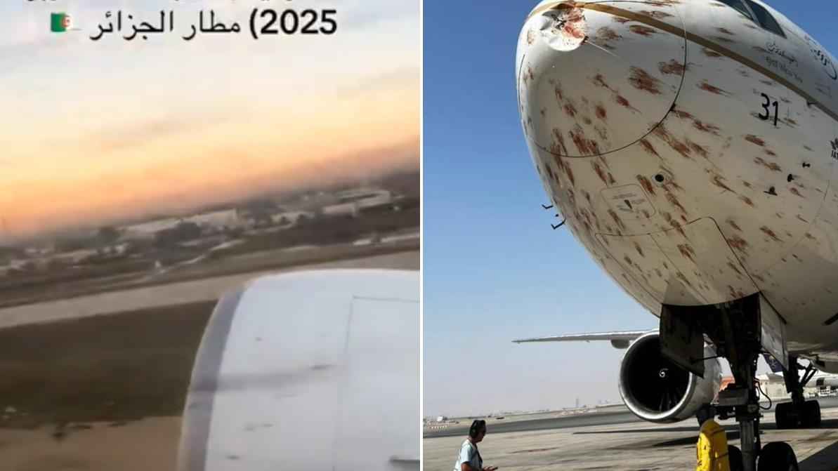 沙特航空客機起飛撞候鳥 乘客目擊血濺機身(有片)