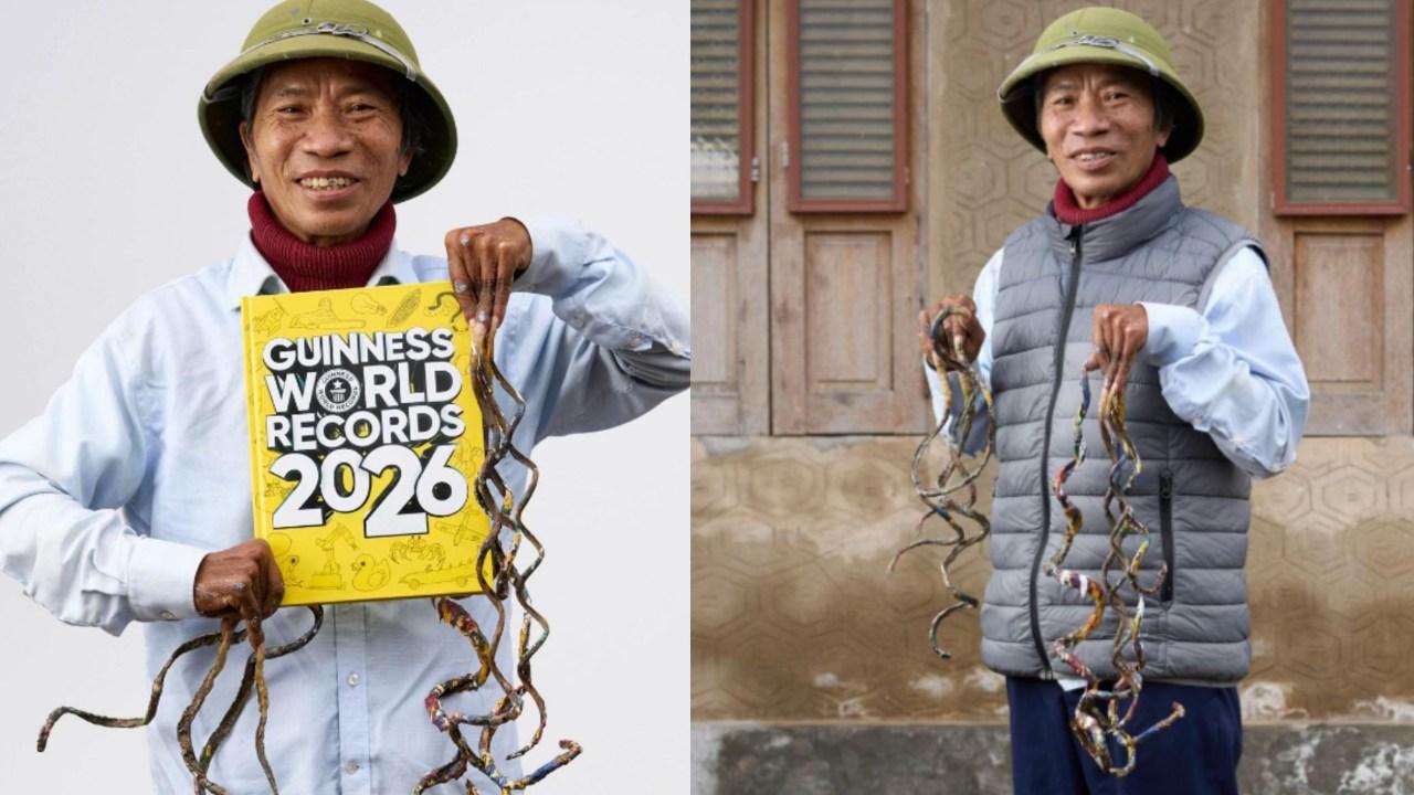 越南藝術家指甲34年無剪過 奪世界紀錄感謝妻子