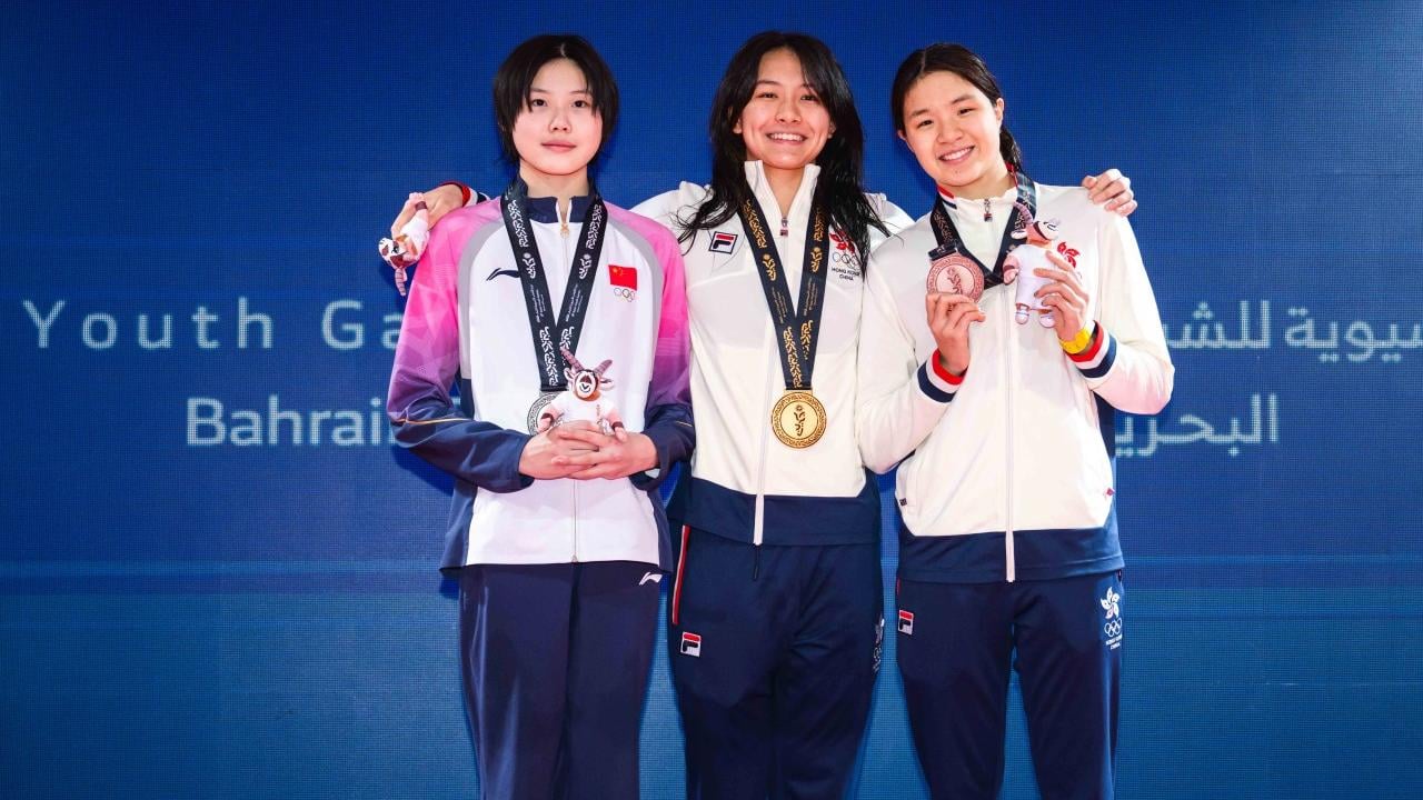 亞洲青年運動會｜香港泳隊項奪兩金一銀兩銅 李芯瑤50自封后。（港協暨奧委會）
