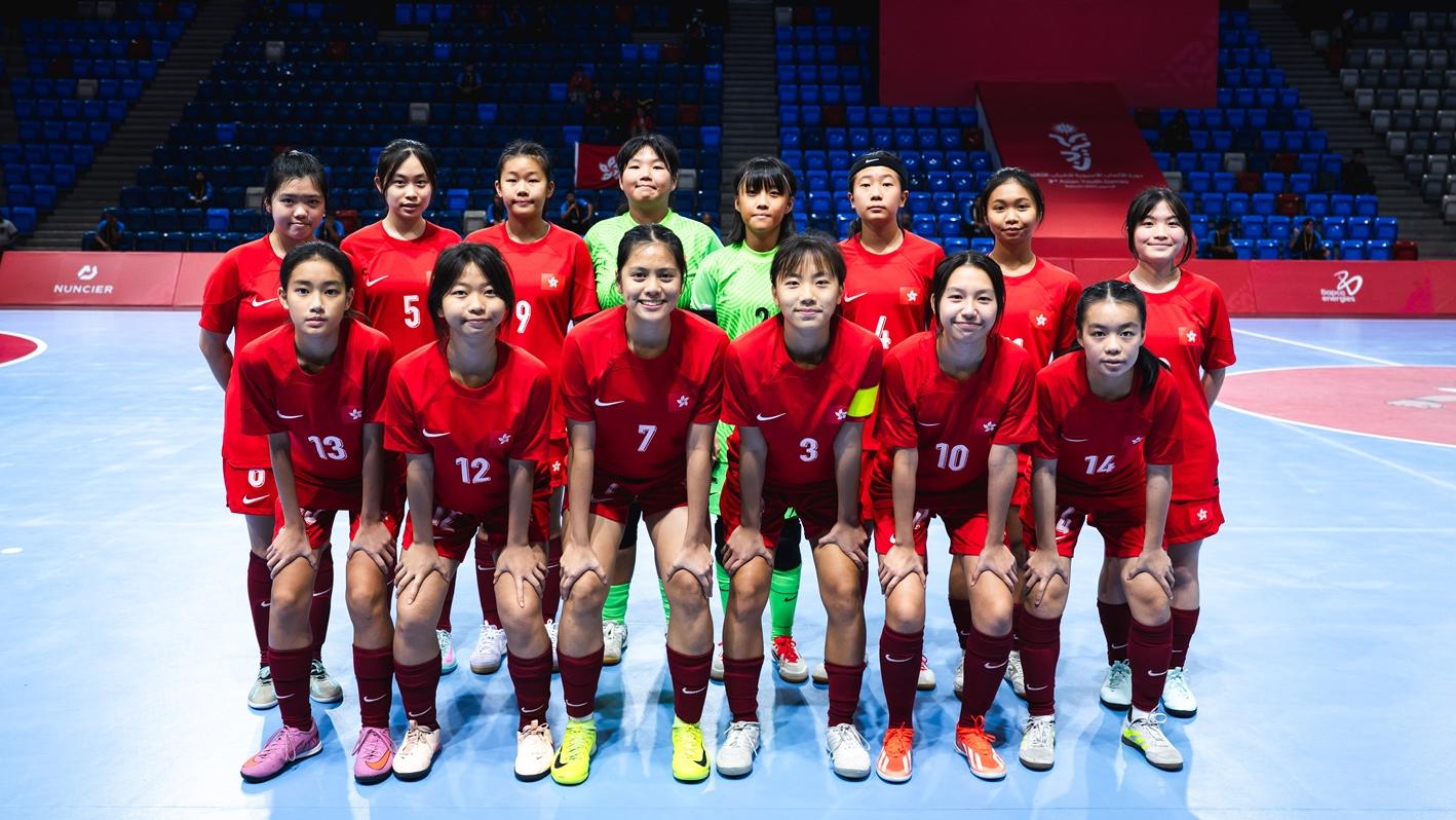 香港U17五人足球女子隊在亞青運獲得第4名。(港協暨奧委會提供圖片)