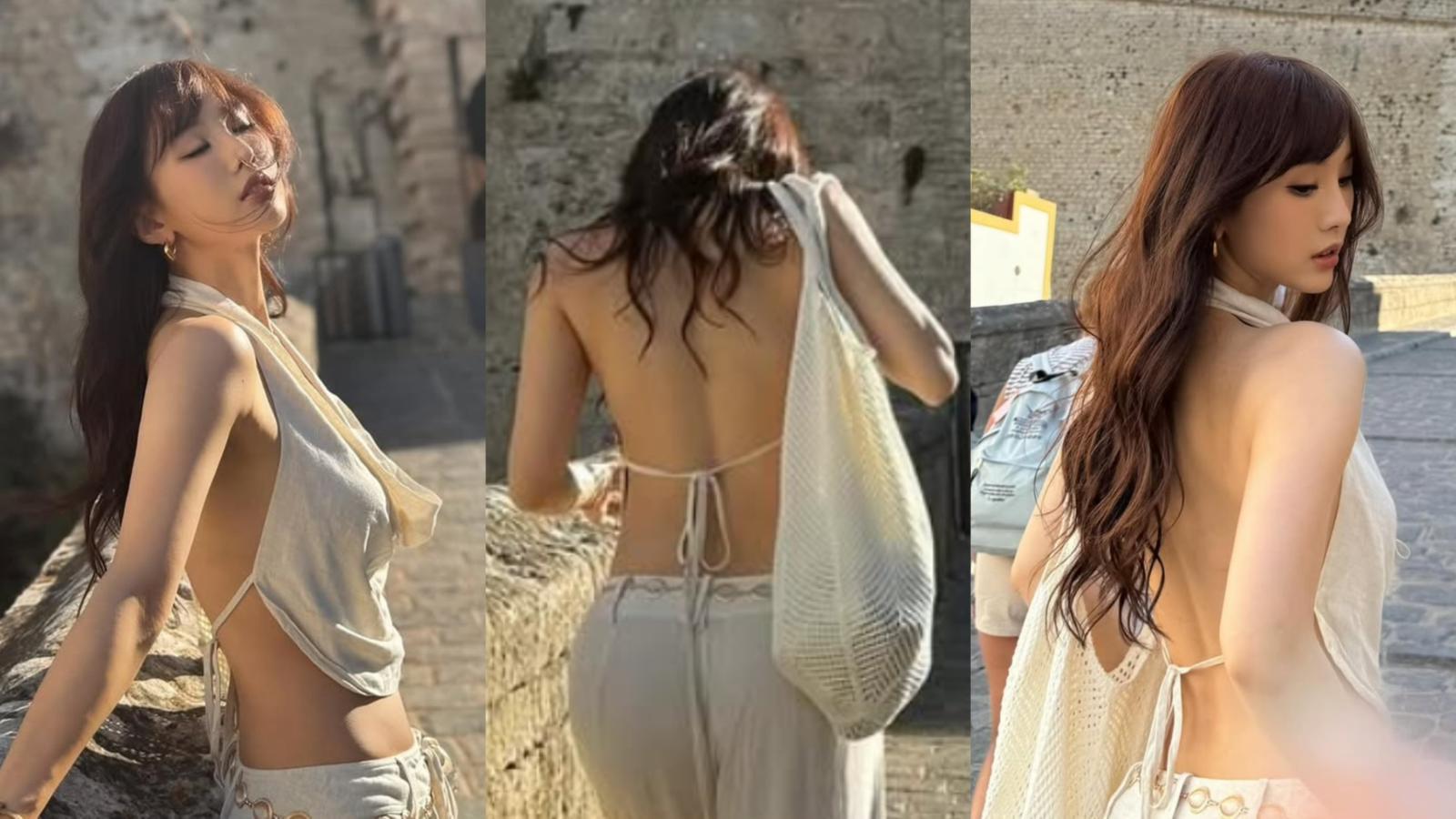 陳靜大曬西班牙旅行靚相 性感露背綁帶衫惹爭議