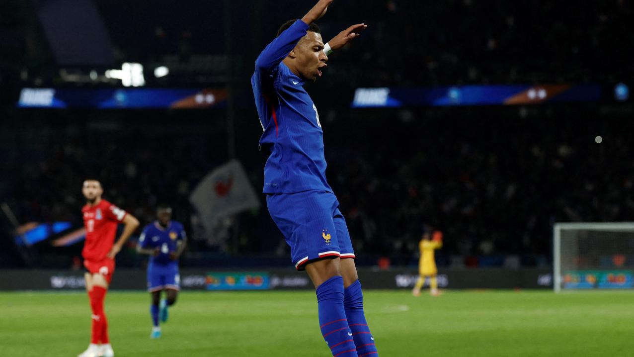 法國在D組3:0擊敗阿塞拜疆。(路透社)