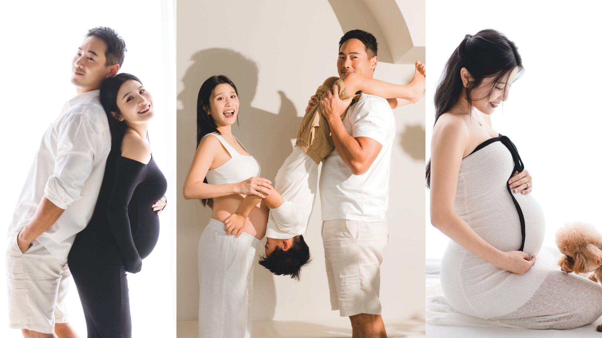 Coffee林芊妤陀B女「卸貨」在即 換三款孕婦look拍攝全家福