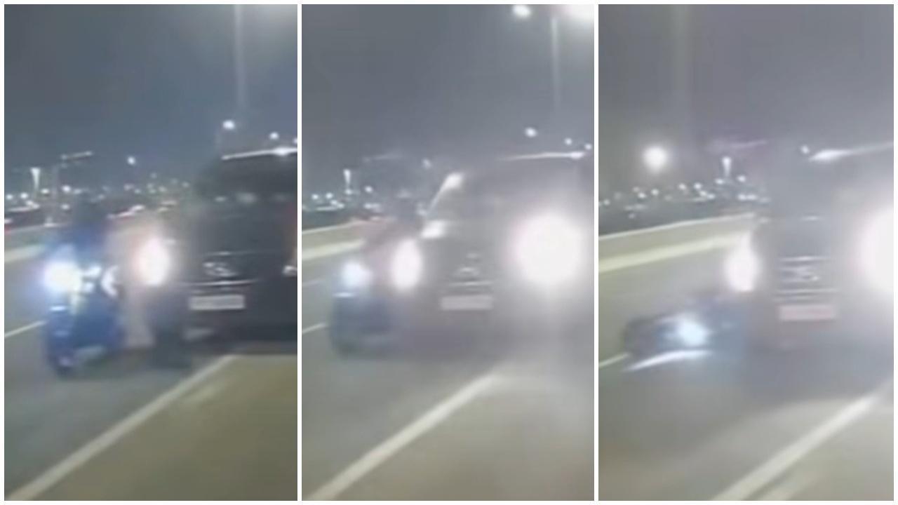 車Cam直擊，青葵公路貨Van切線撞電單車，網民斥：簡直謀殺！(FB/車cam L（香港群組）)