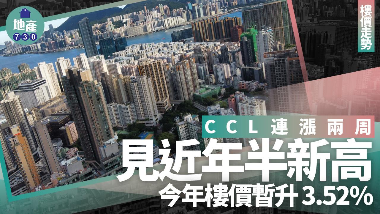CCL連漲兩周 見近年半新高 今年樓價暫升3.52%｜樓價走勢