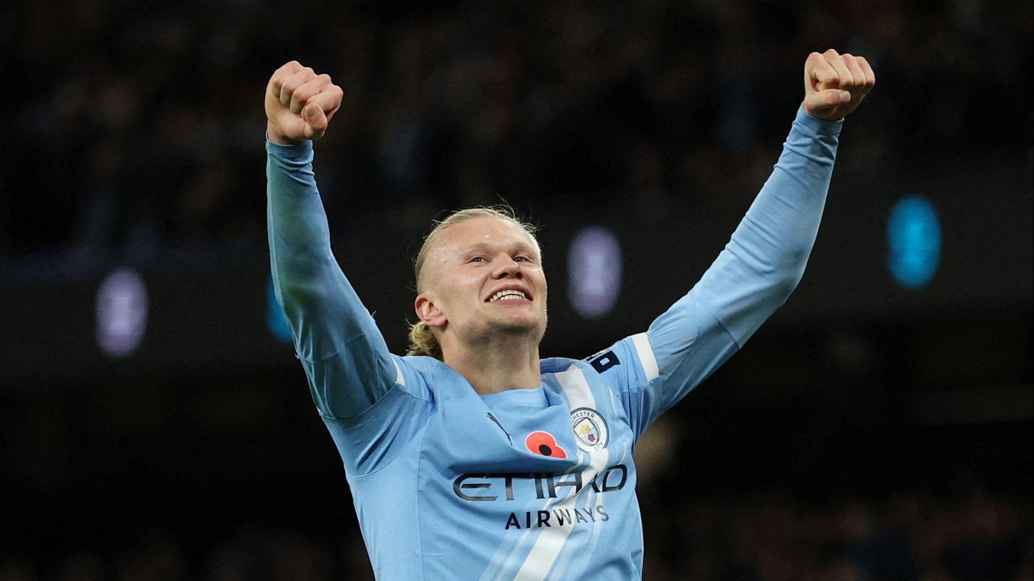 夏蘭特梅開二度，為曼城3:1擊敗般尼茅夫。(路透社)