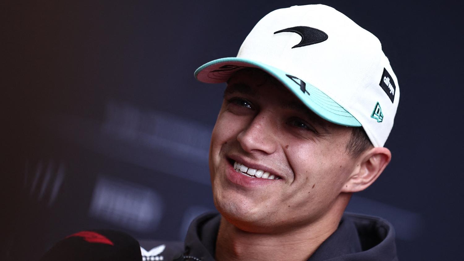 諾里斯出席巴西站的賽前記者會。(路透社)