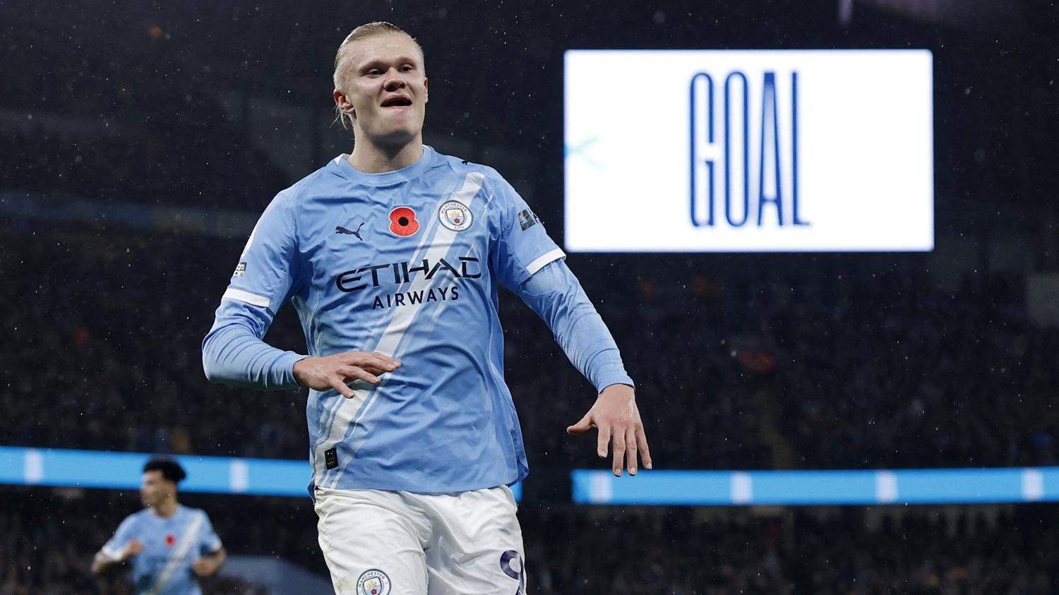 夏蘭特為曼城打開紀錄。(路透社)