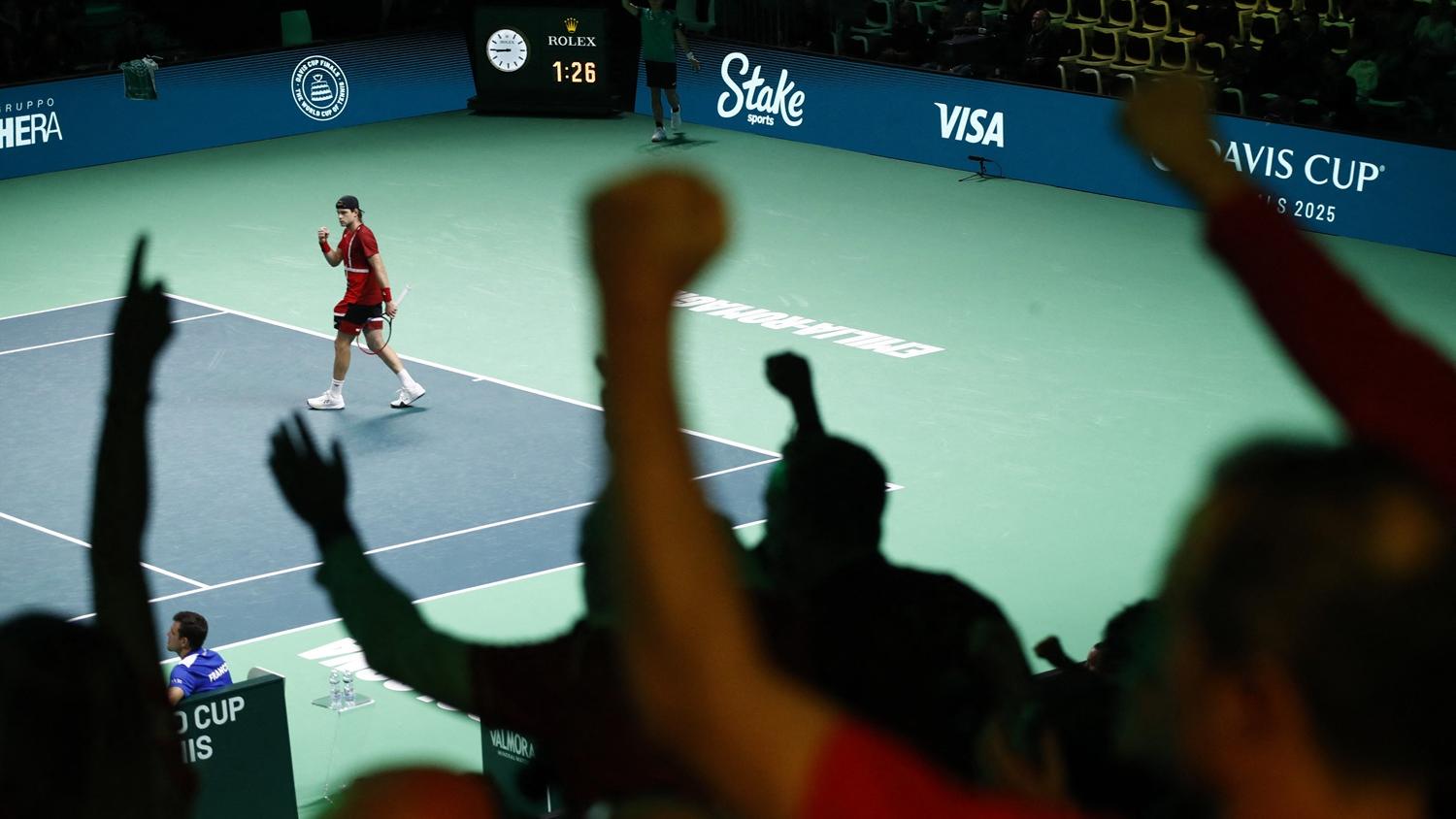 台維斯盃比利時對法國。(路透社)