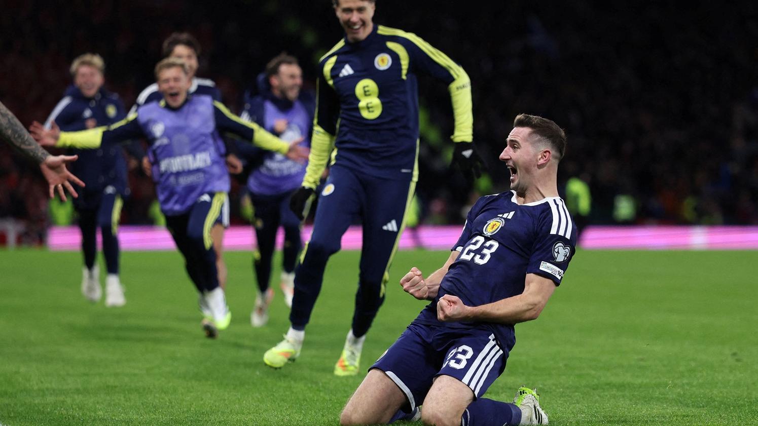 蘇格蘭以4:2擊敗丹麥，打入世界盃決賽周。(路透社)