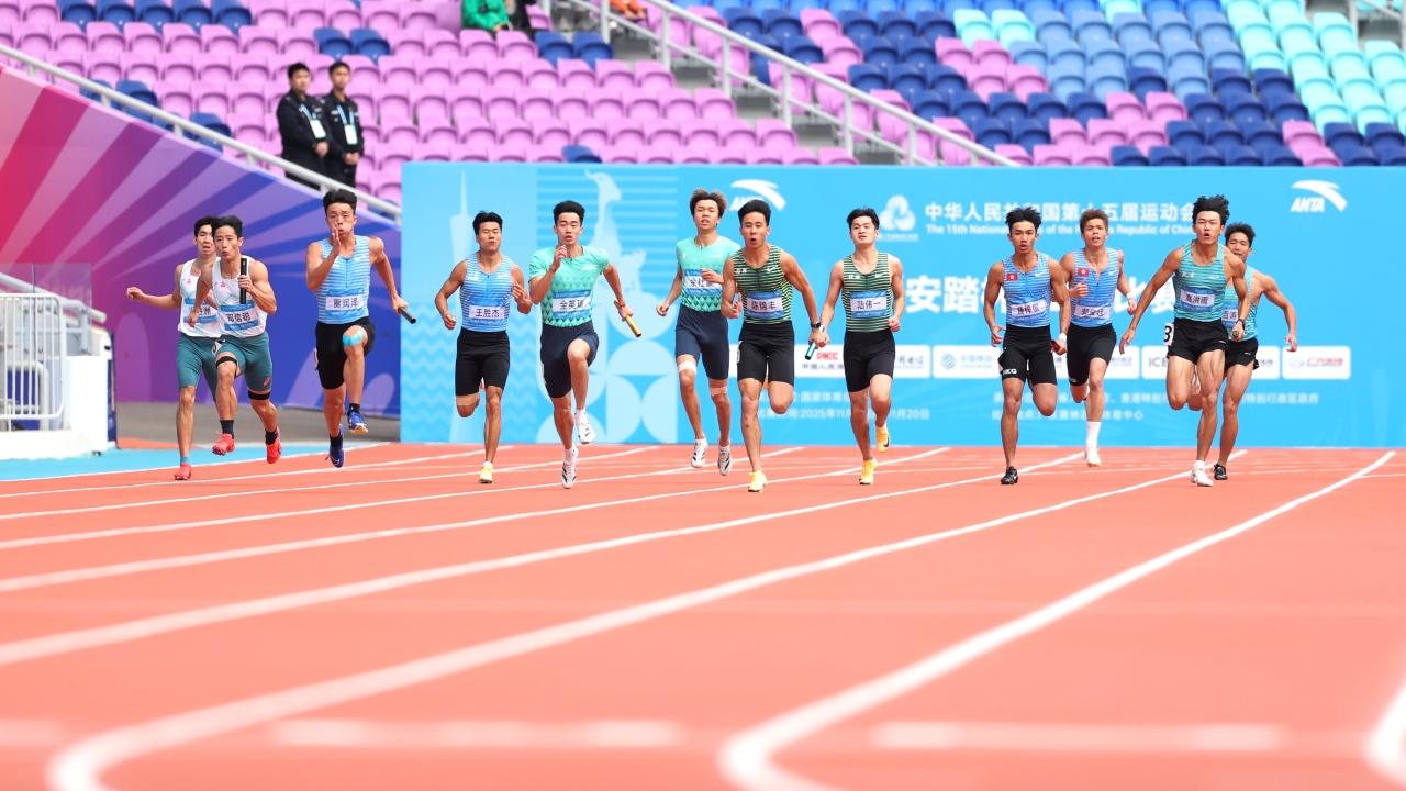 全運會｜男女子4X100米接力預賽　總成績第九無緣決賽。（新華社）