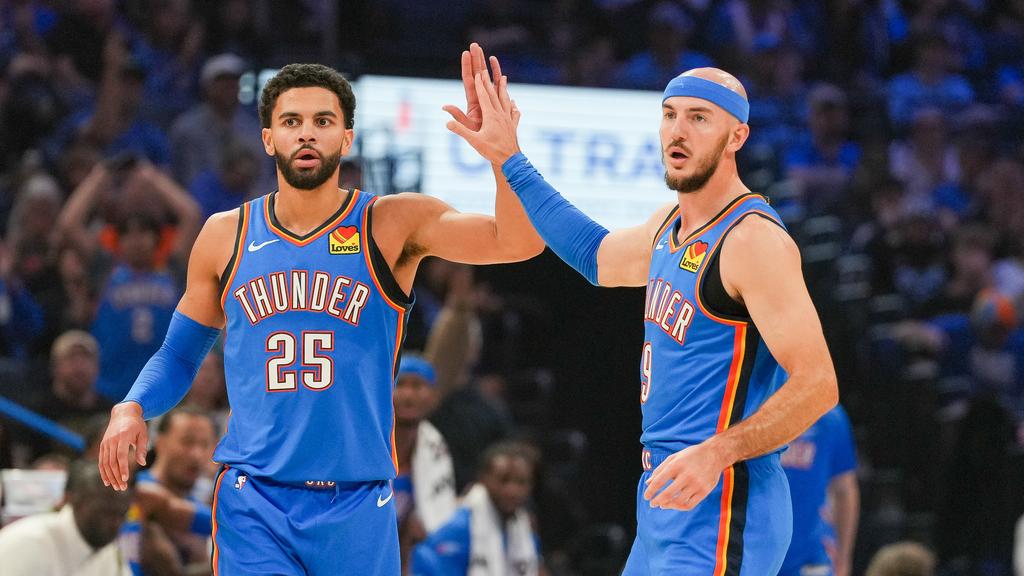 雷霆137:106擊敗鵜鶘，開季7連勝。(美聯社)