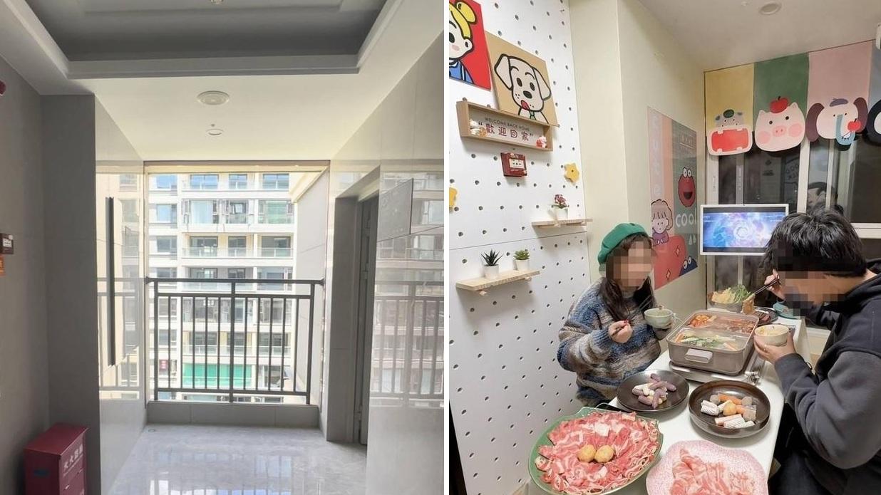 內地網紅改造寓所公共電梯大堂 變私人影院打邊爐引爭議
