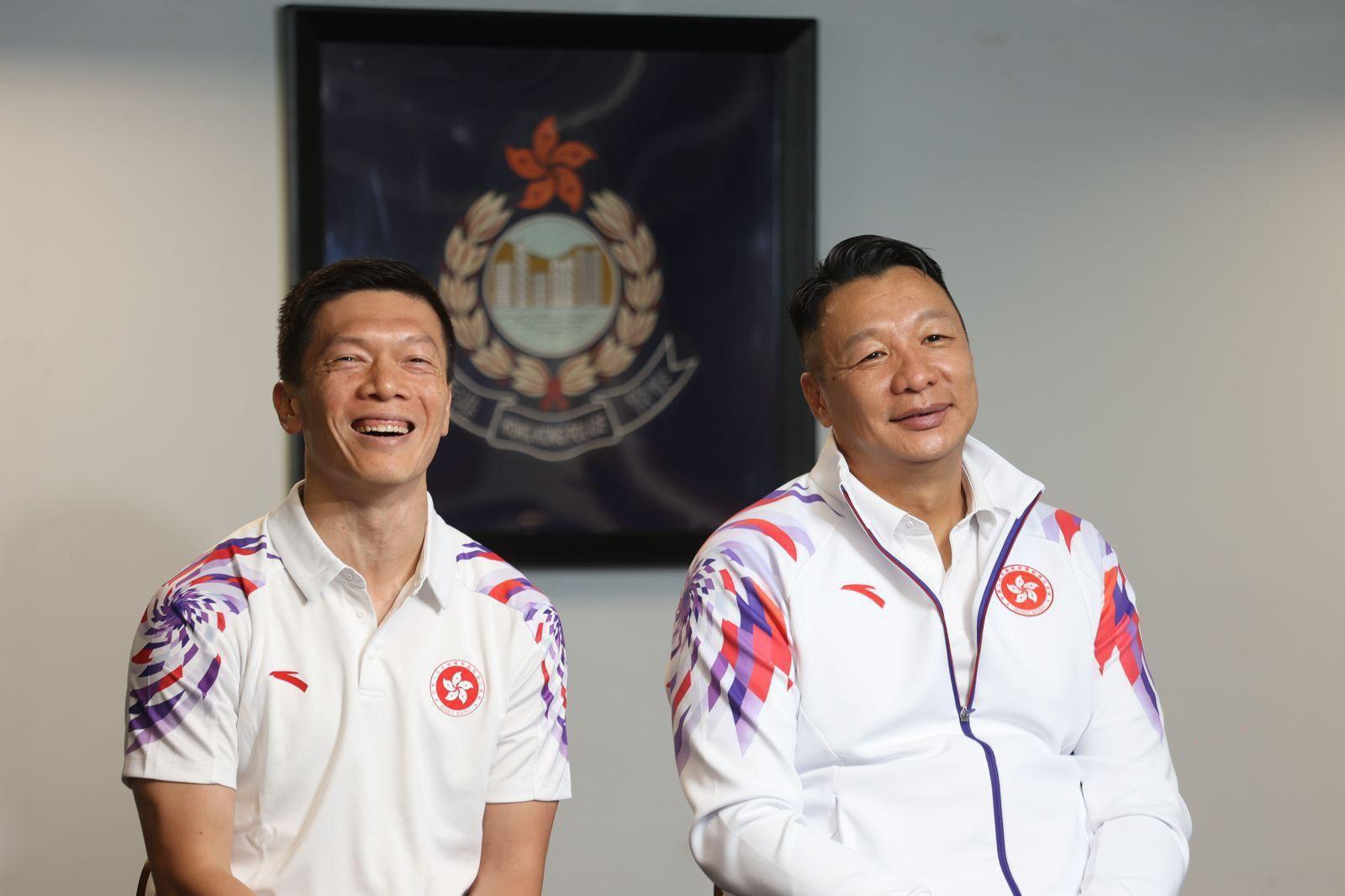 總警司馬偉卿與警署警長李敬倫於十五運會展現實力和拼搏精神。