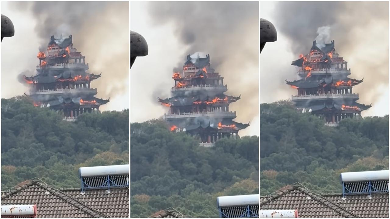 江蘇千年古剎永慶寺火災  當局：仿古建築  無人員傷亡 (有片)