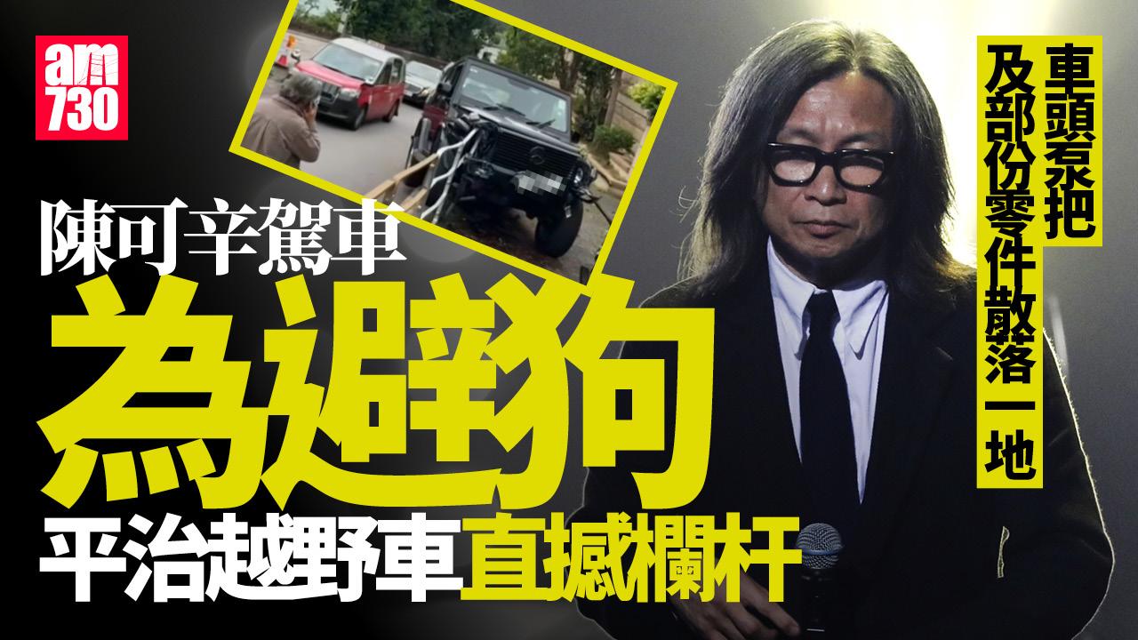 陳可辛駕平治越野車避狗「自炒」 撞欄斷樹未有受傷