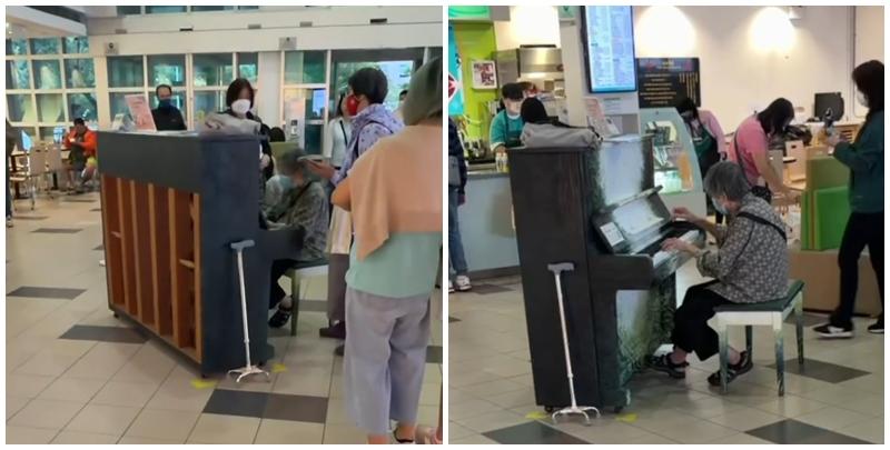 北區醫院一名老婦大彈經典歌曲《萬水千山總是情》，期間更有路人陪唱。有網民披露該名老婦近年常於北區醫院「露兩手」，現已屆九旬，以前是音樂老師。(Threads@lwkkkkkkkk_)