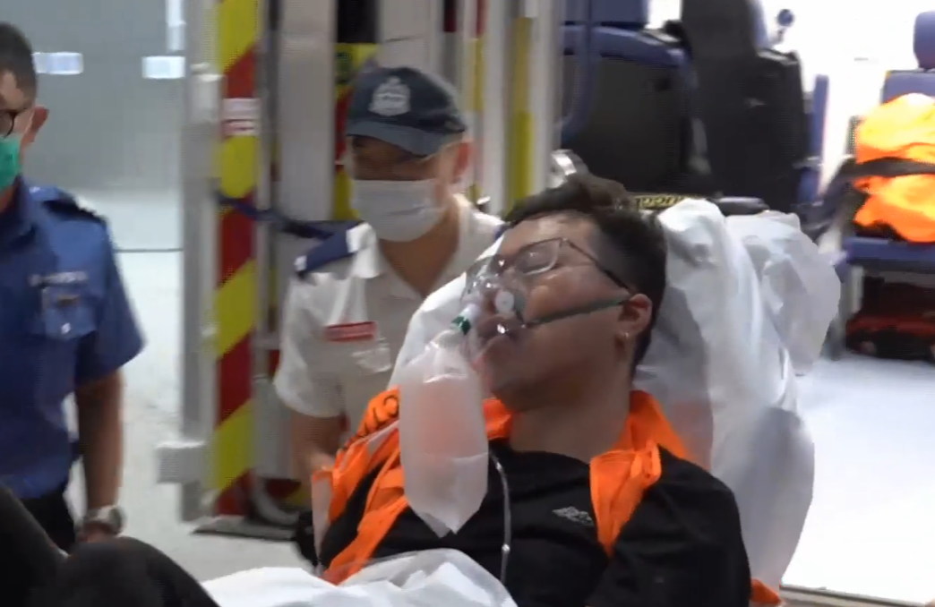 旺角東站發生氣體洩漏，六名工人不適。(有線新聞畫面)