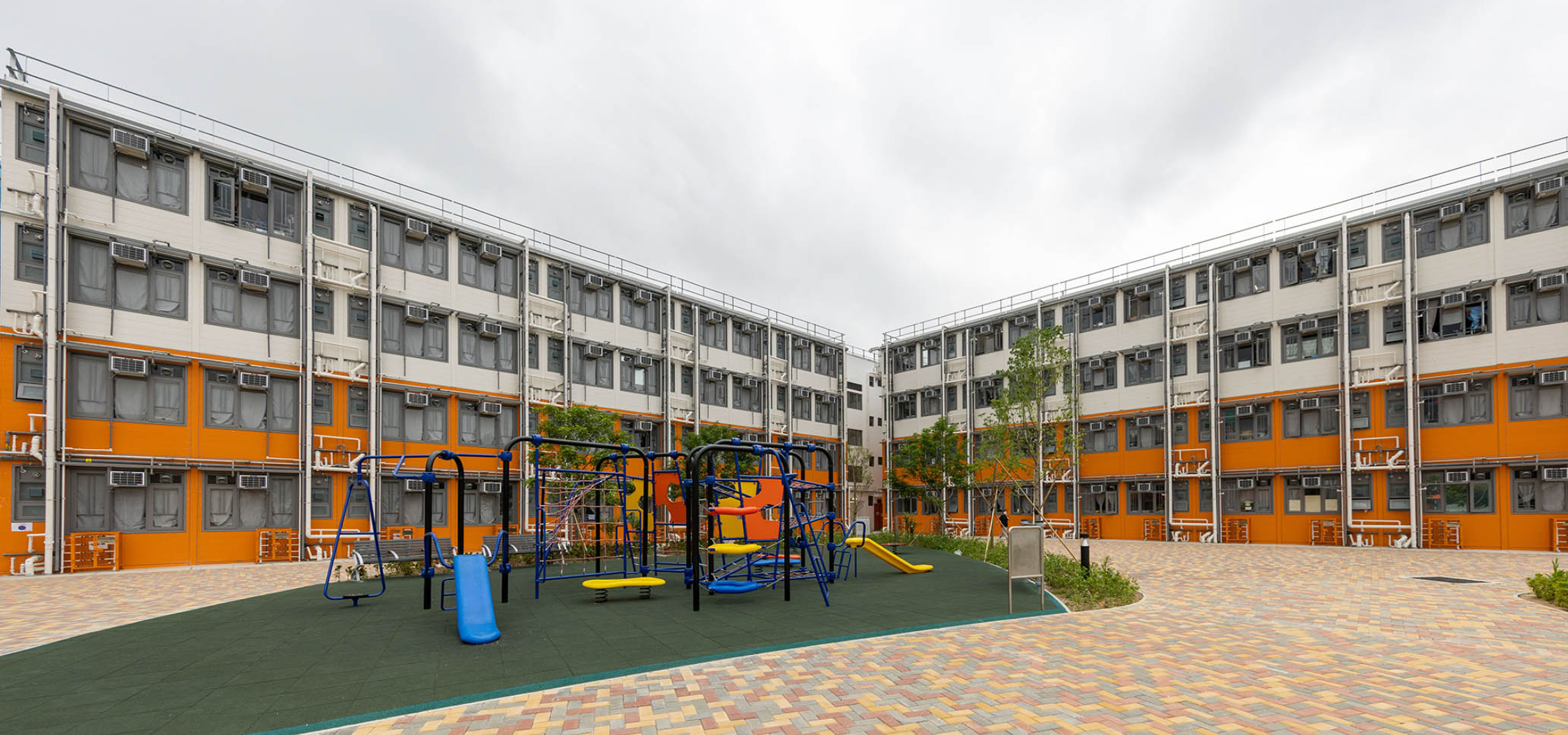 大埔宏福苑災民入住博愛醫院營運的元朗過渡性房屋「博愛江夏圍村」(博愛江夏圍村圖片)