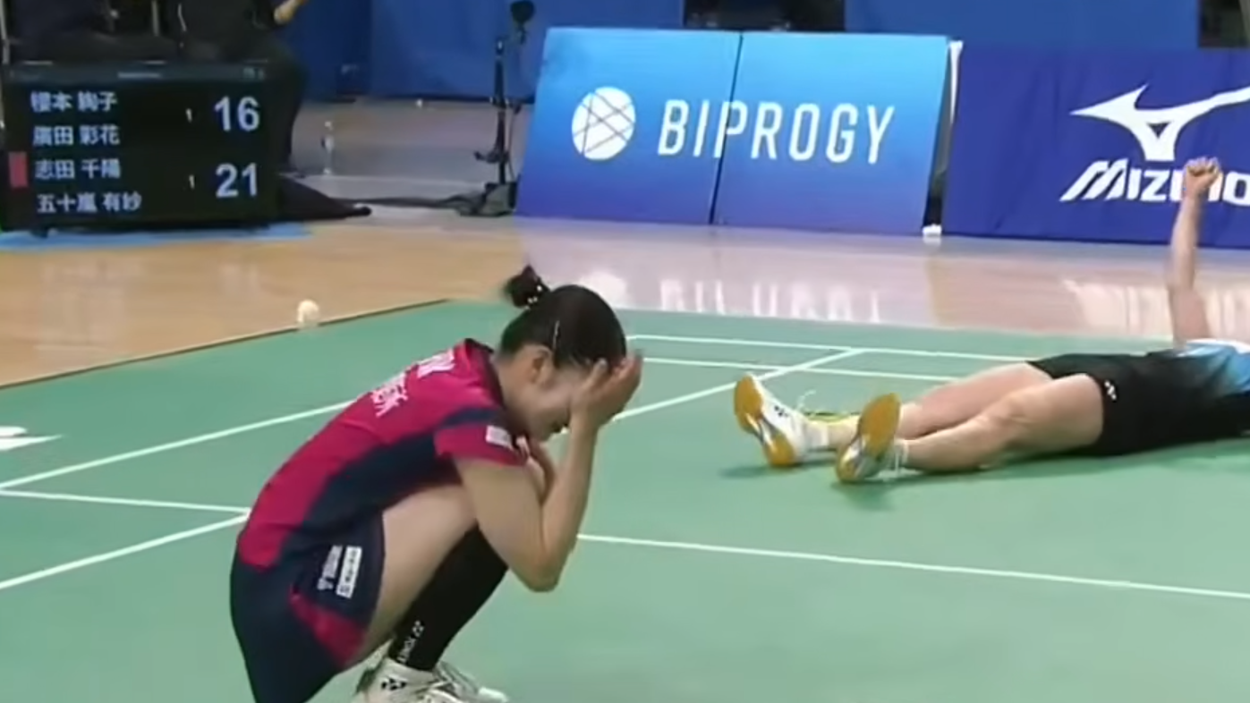 志田千陽與五十嵐有紗合作後，在全日本錦標賽首次贏得冠軍。(影片截圖)