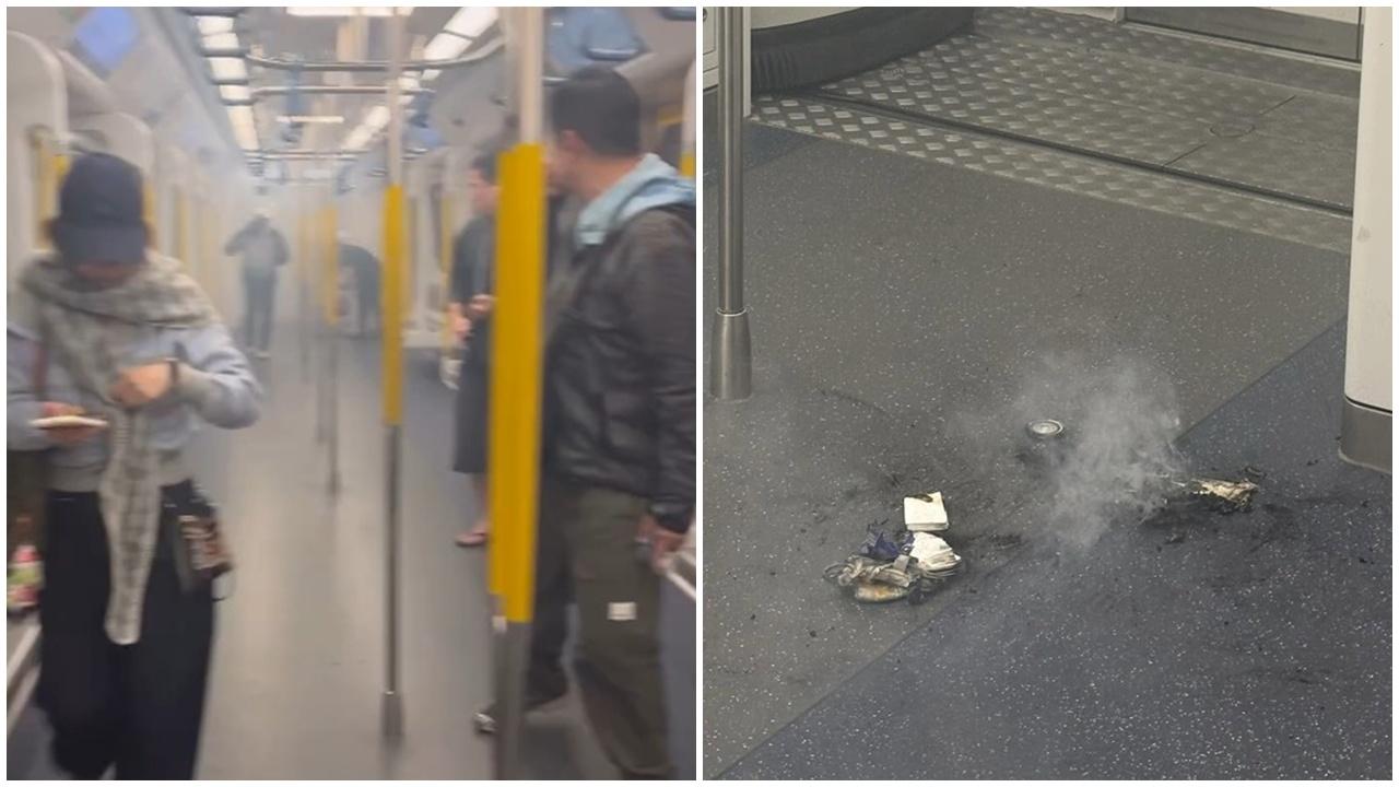 金鐘東鐵列車乘客「尿袋」冒煙，乘客走避無人受傷。(Threads/florence._.ouo)