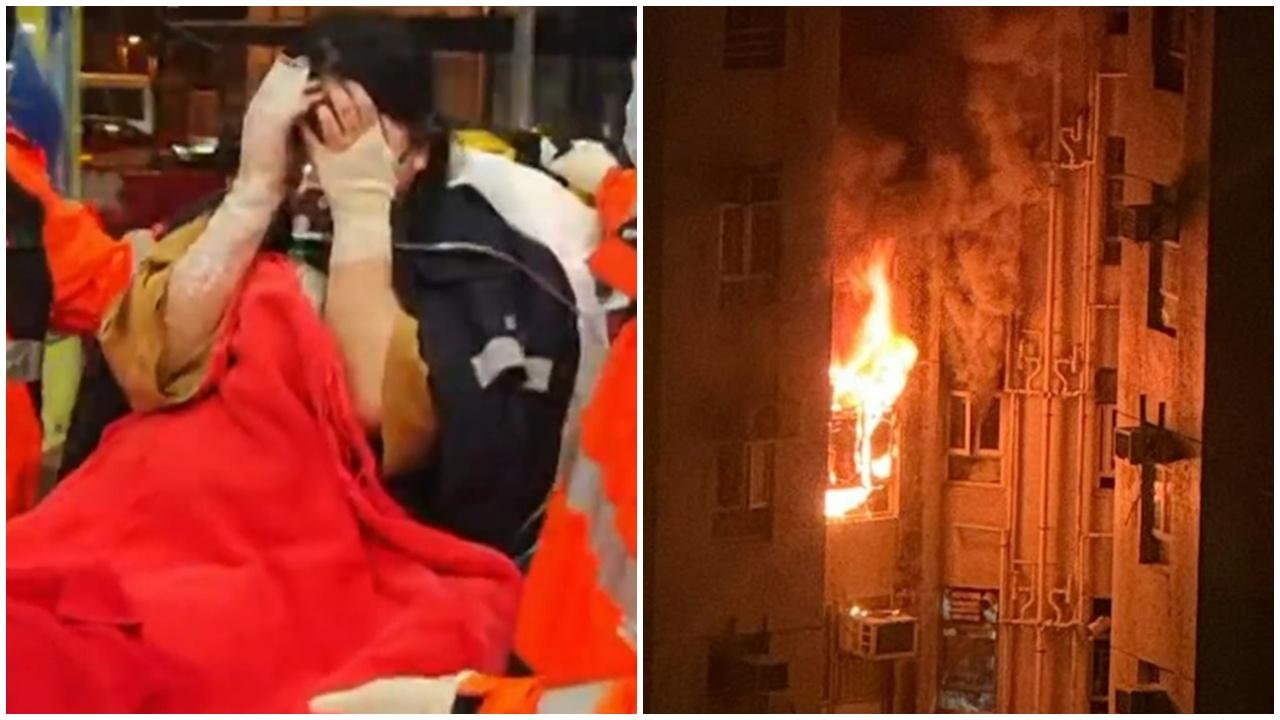 屯門景峰花園火警，女住戶二級燒傷，兩貓獲救一昏迷。