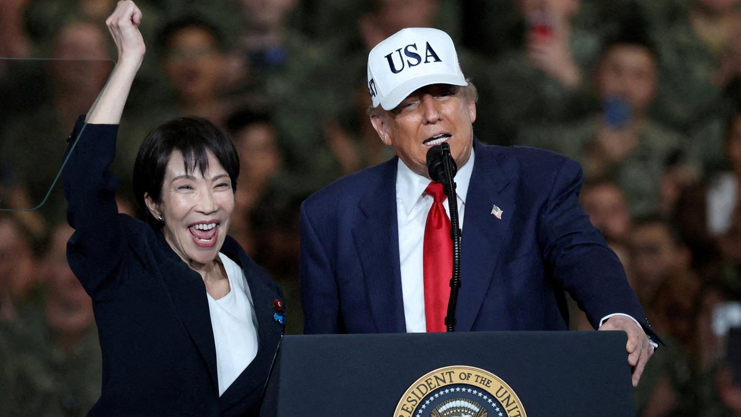 日本首相高市早苗與美國總統特朗普。(路透社)