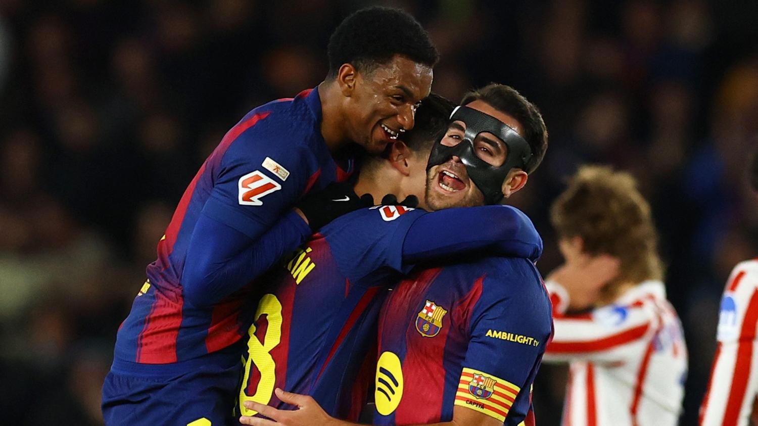 巴塞隆拿3:1反勝馬德里體育會。(路透社)