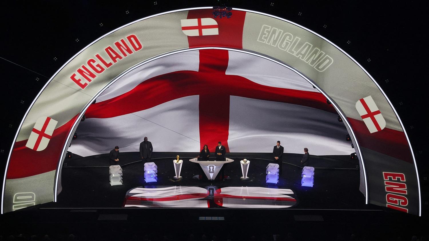 英格蘭世界盃分組賽抽籤。(路透社)