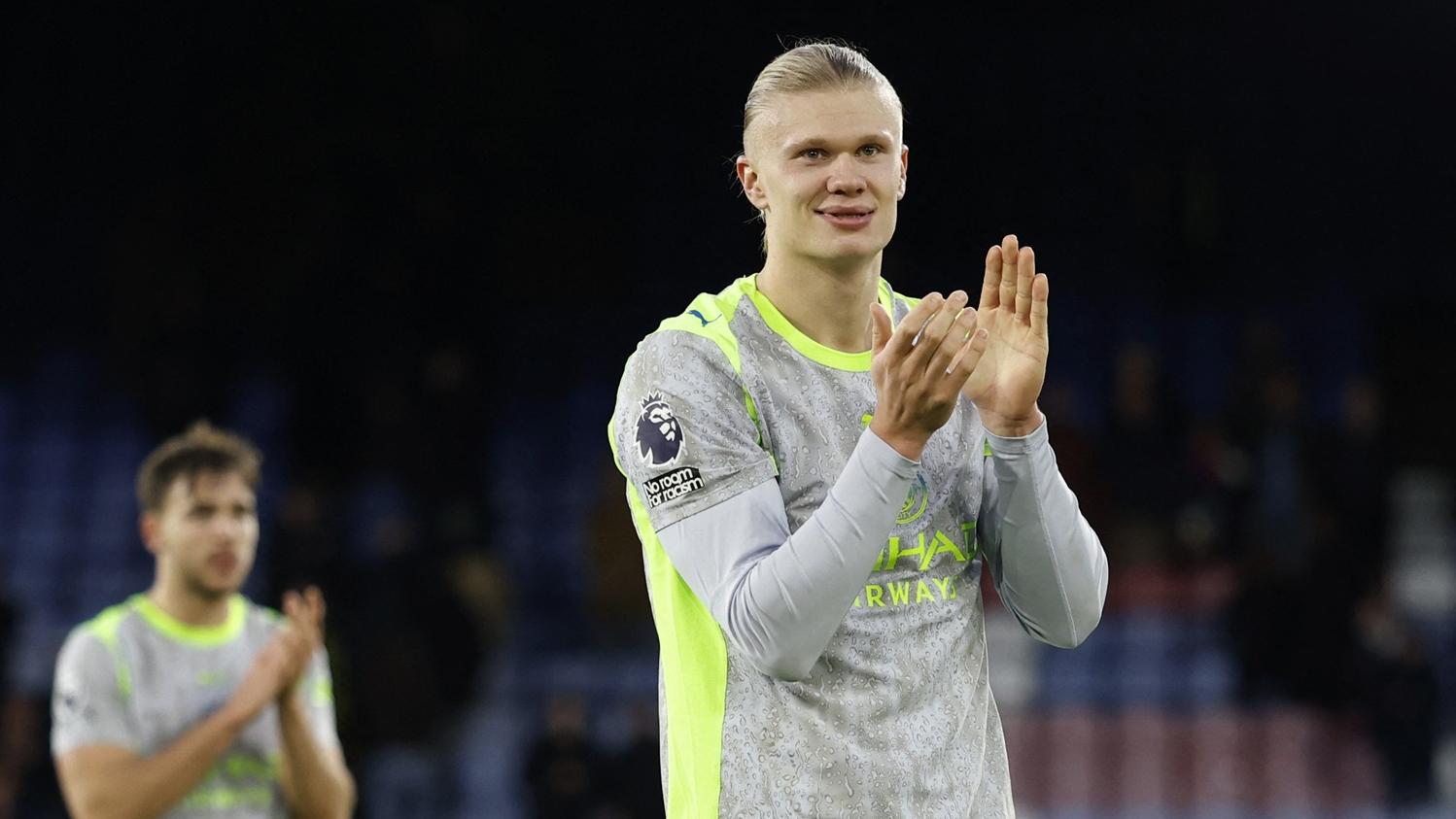 夏蘭特梅開二度，帶領曼城作客大勝水晶宮3:0。(路透社)