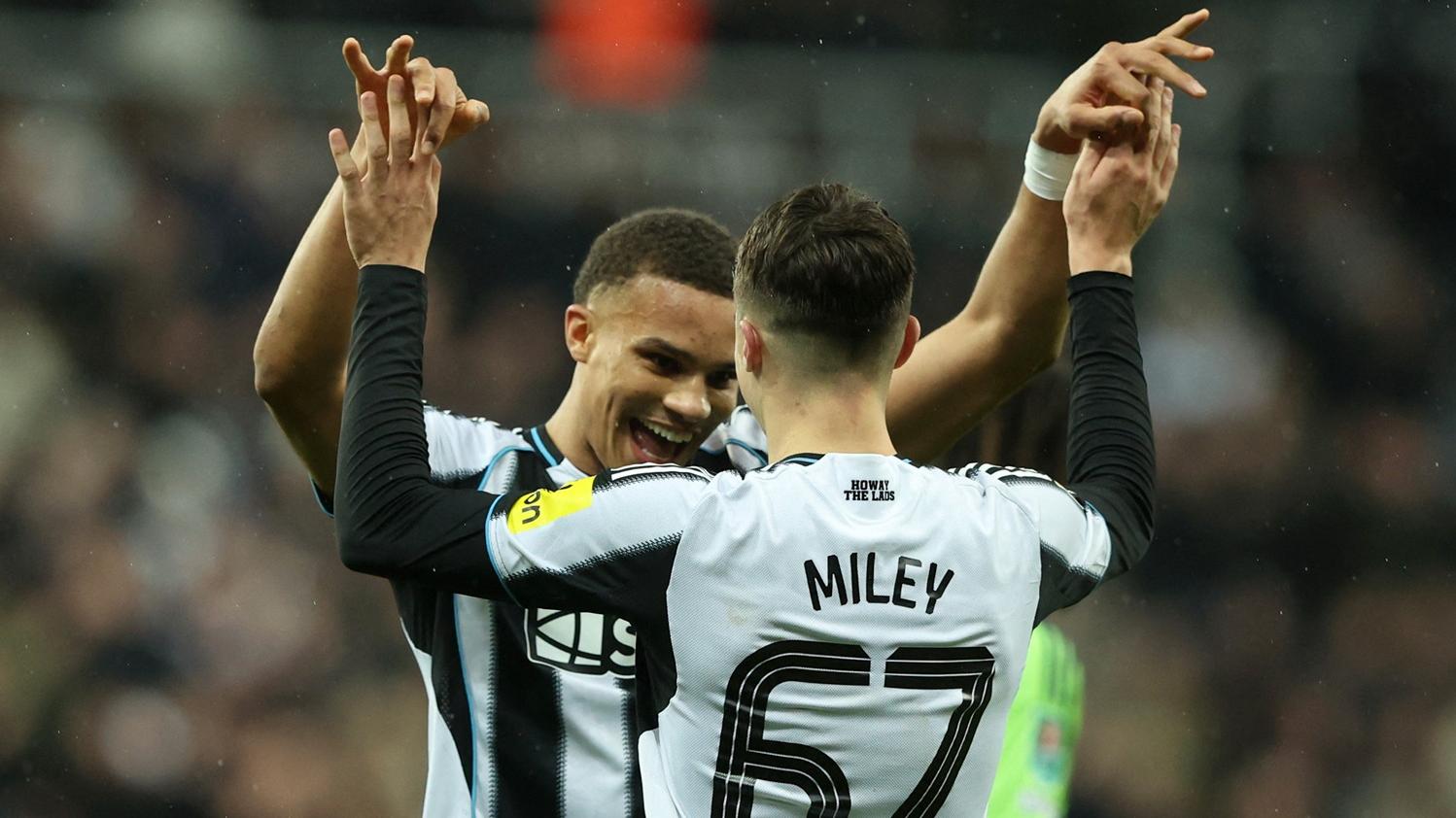 邁利的入球為紐卡素2:1擊敗富咸，晉身四強。(路透社)