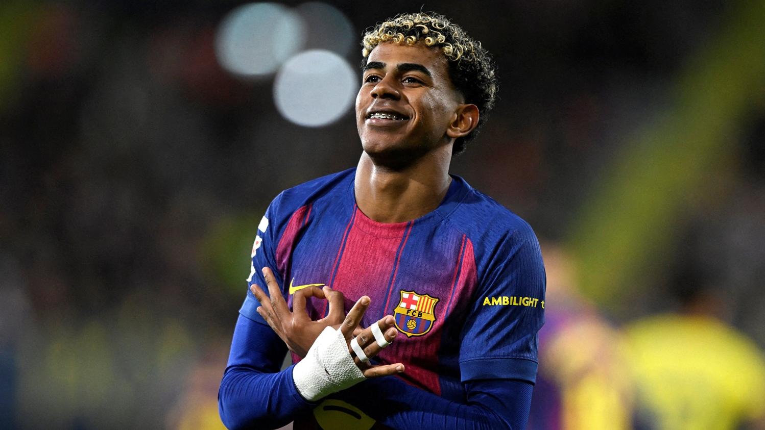 耶馬爾建功，帶領巴塞隆拿2:0贏維拉利爾。(路透社)