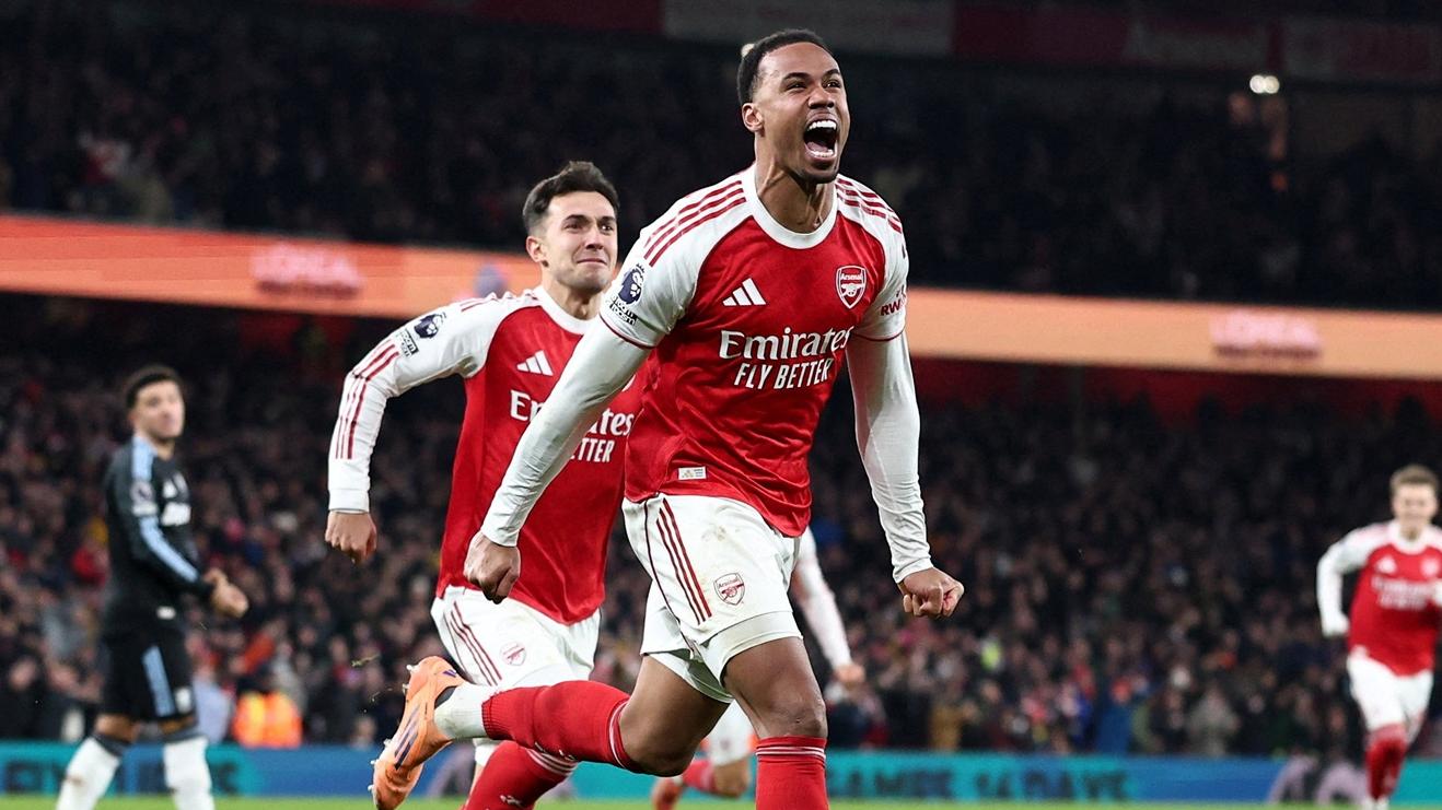 加比爾馬加希斯為阿仙奴建功，球隊4:1大勝阿士東維拉。(路透社)