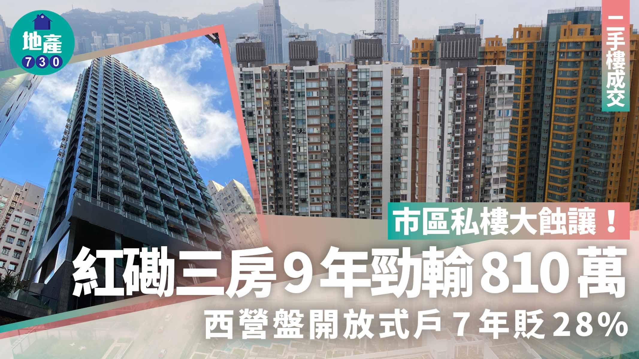 市區私樓大蝕讓！紅磡三房9年勁輸810萬 西營盤開放式戶7年貶28%｜二手樓成交
